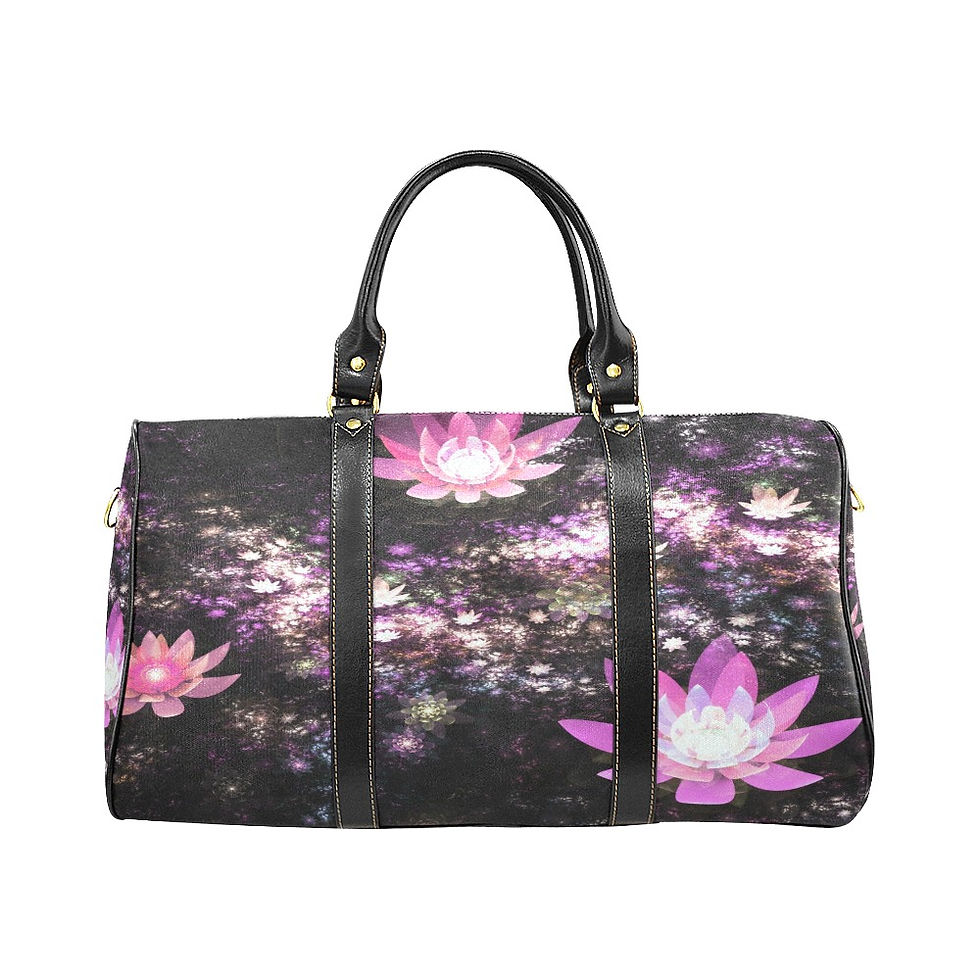 Fantasy Lotus Floral New Waterproof Travel Bag/Small