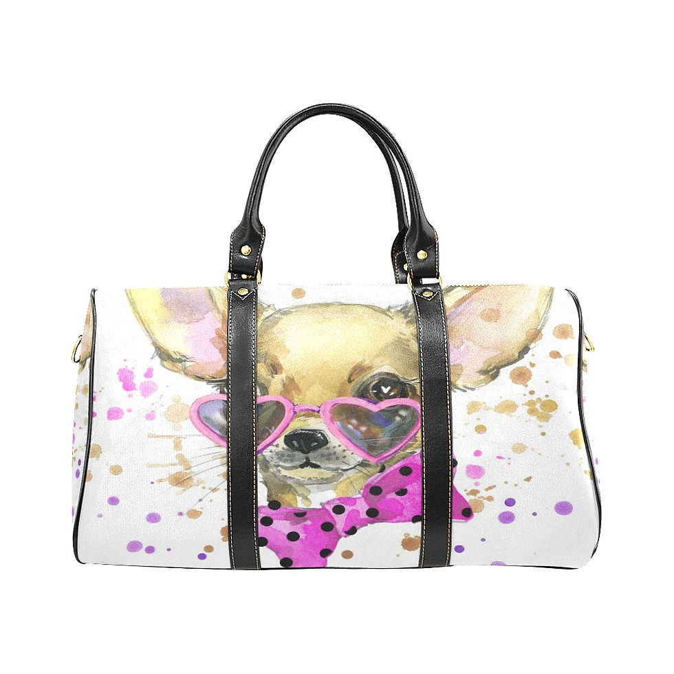 Watercolor Cute Dog New Waterproof Travel Bag/Small