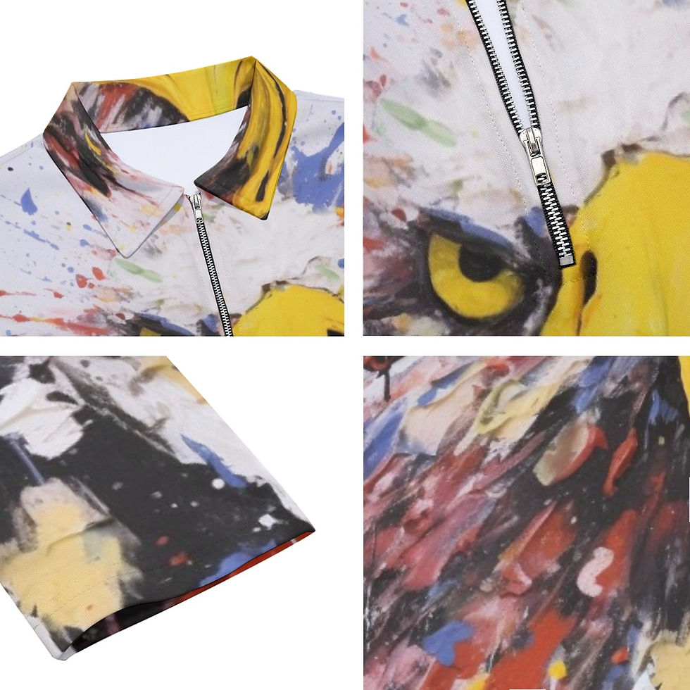 Miniature : Men's Lapel T-shirt With Neckline Zipper Closure