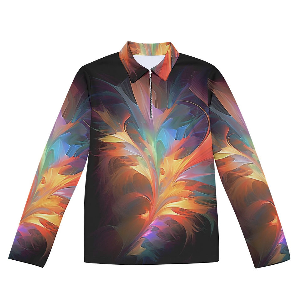 Miniature : Men's Lapel T-shirt With Neckline Zipper Closure