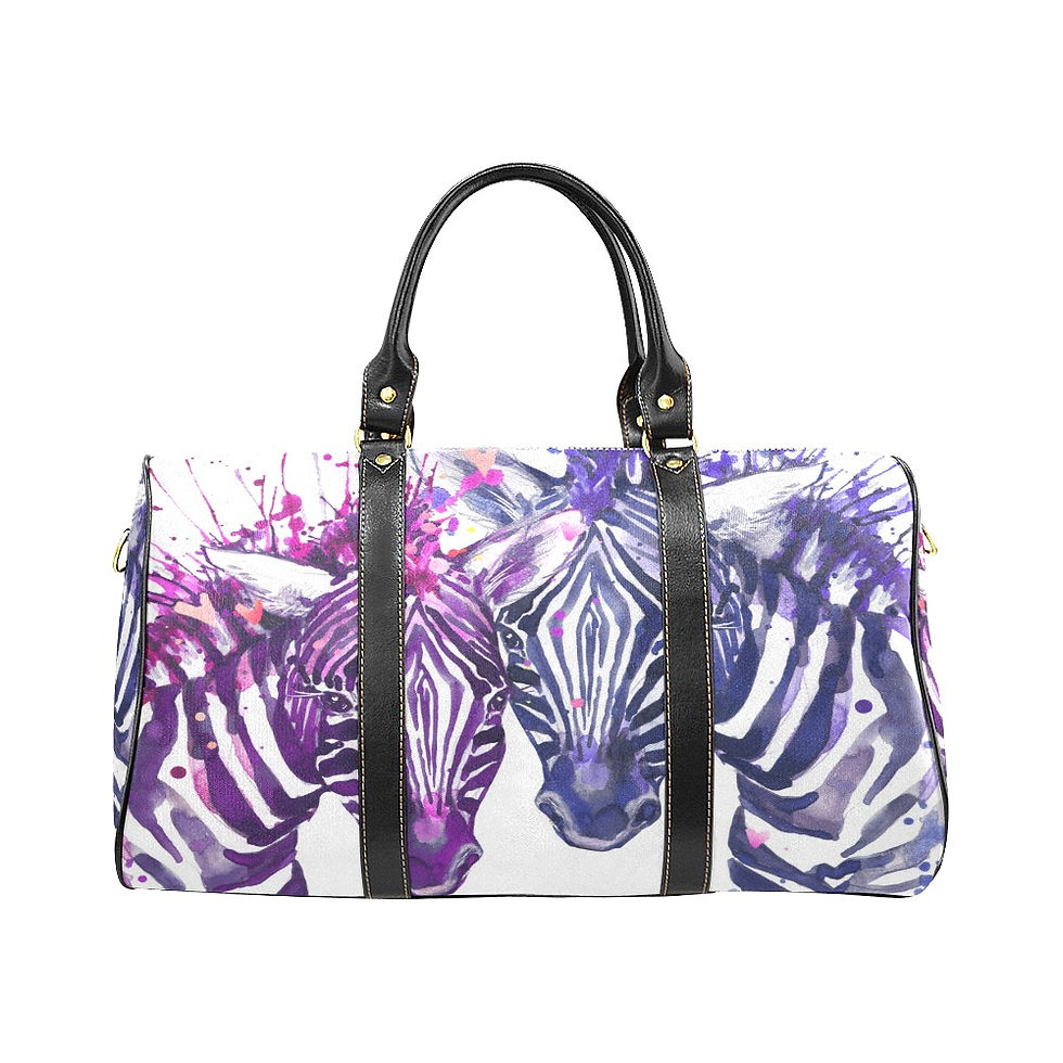 Watercolor Fantasy Zebra New Waterproof Travel Bag/Small