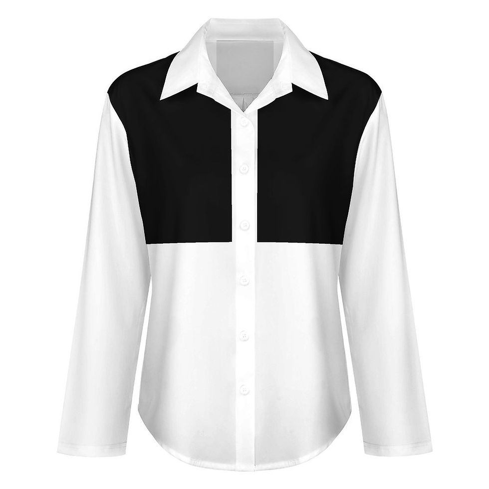 Thumbnail: Cropped hem shirt Long Sleeve Blouse