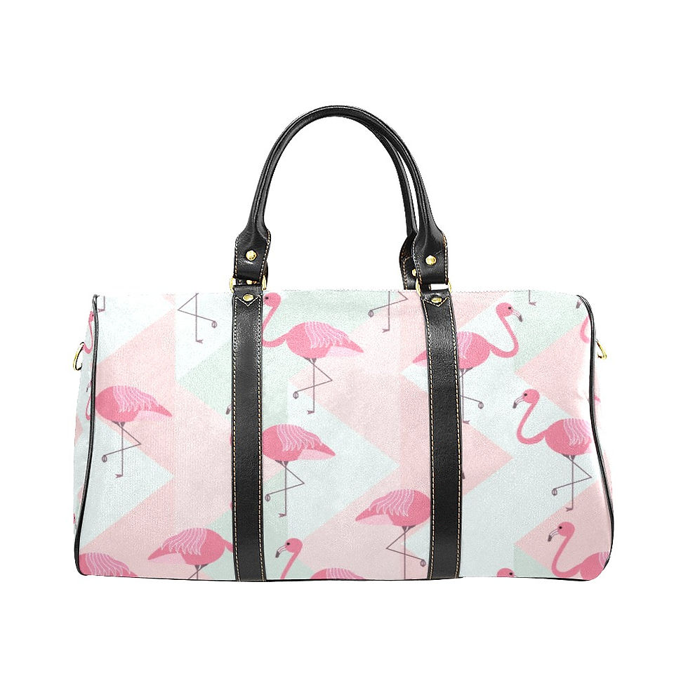 Pink Flamingos New Waterproof Travel Bag/Small