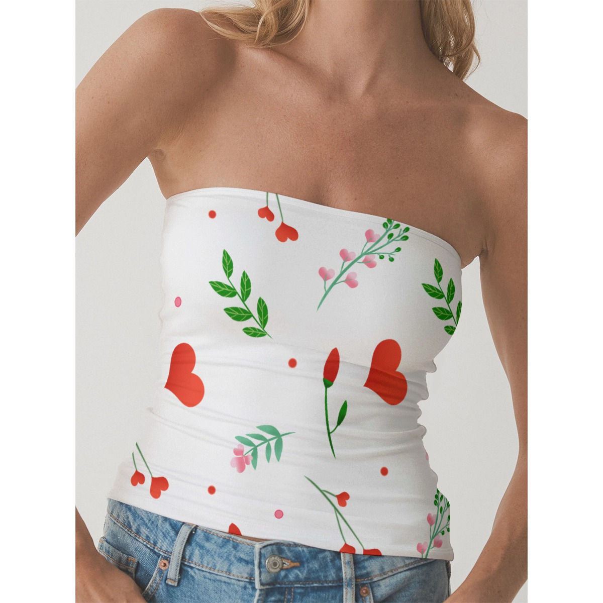 Double-Layer Strapless Top