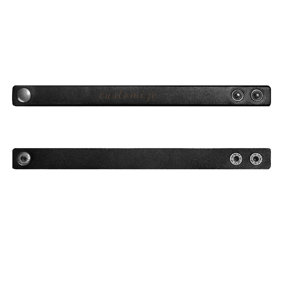 Thumbnail: Engraved Punk Rock Leather Cuff Bracelet for Men