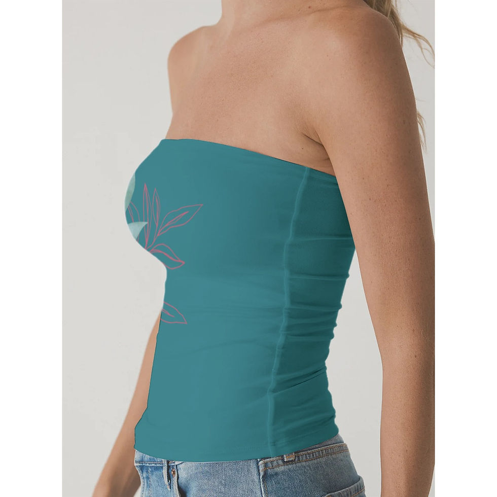 Thumbnail: Double-Layer Floral Strapless Top