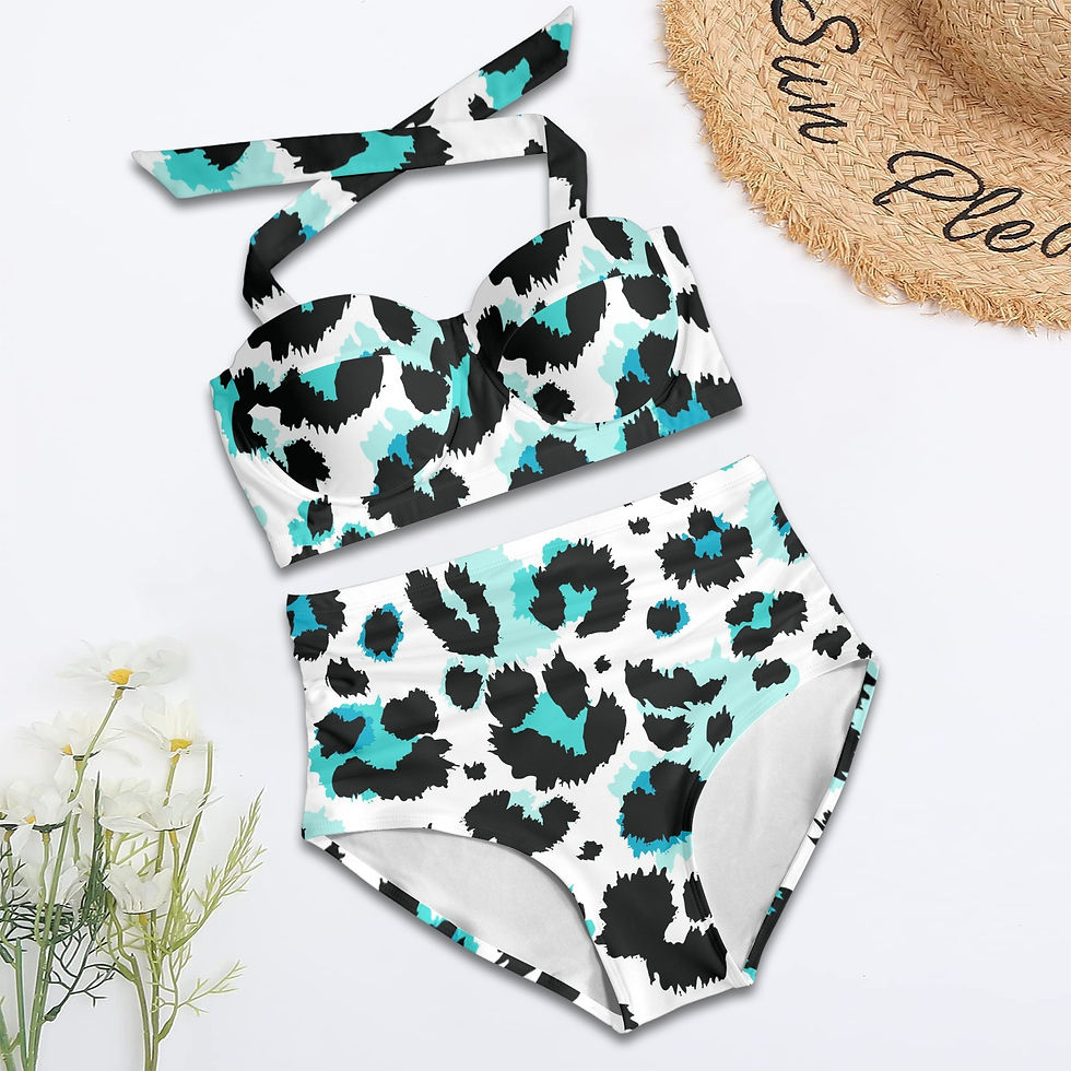 Thumbnail: Halter Neck Gather Chest Bikini