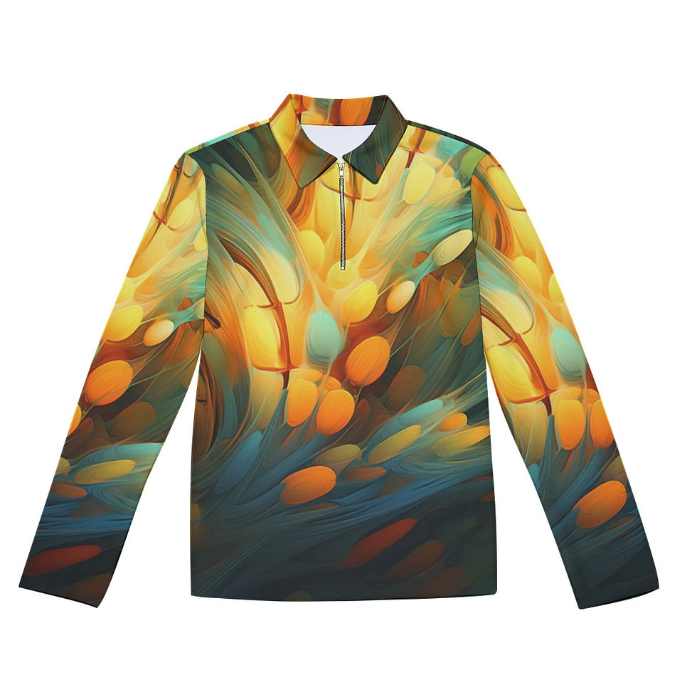 Miniature : Men's Lapel T-shirt With Neckline Zipper Closure