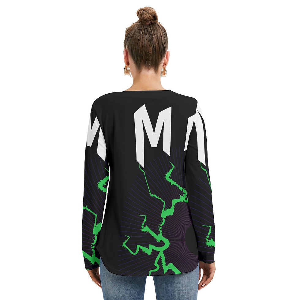 Thumbnail: Women's Long Sleeve Neckline Tie Sweatshirt