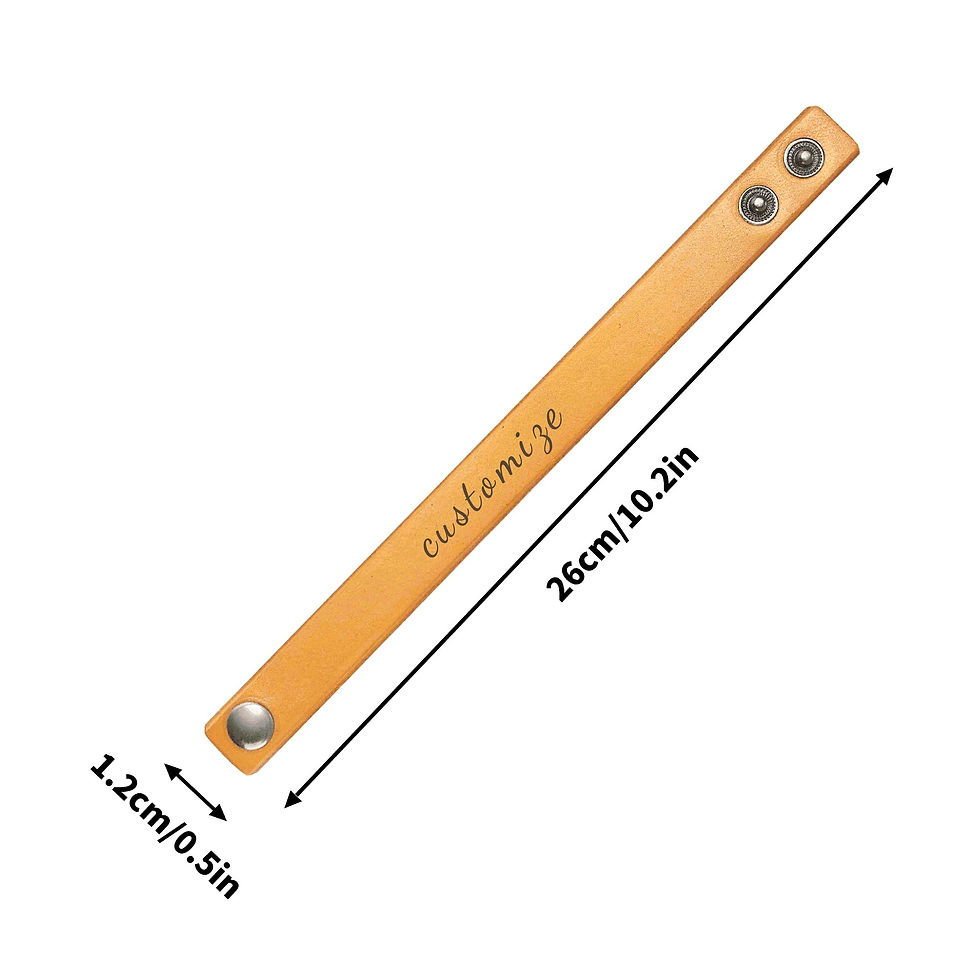 Thumbnail: Engraved Punk Rock Leather Cuff Bracelet for Men