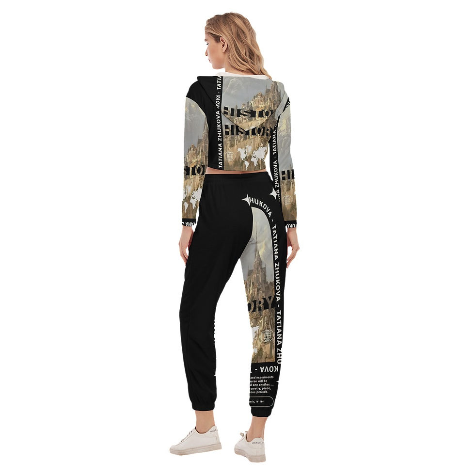 Thumbnail: Women's Crop Hoodie Sports Set