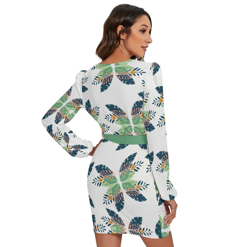 الصورة المصغرة: Long Sleeve Dress With Waist Belt