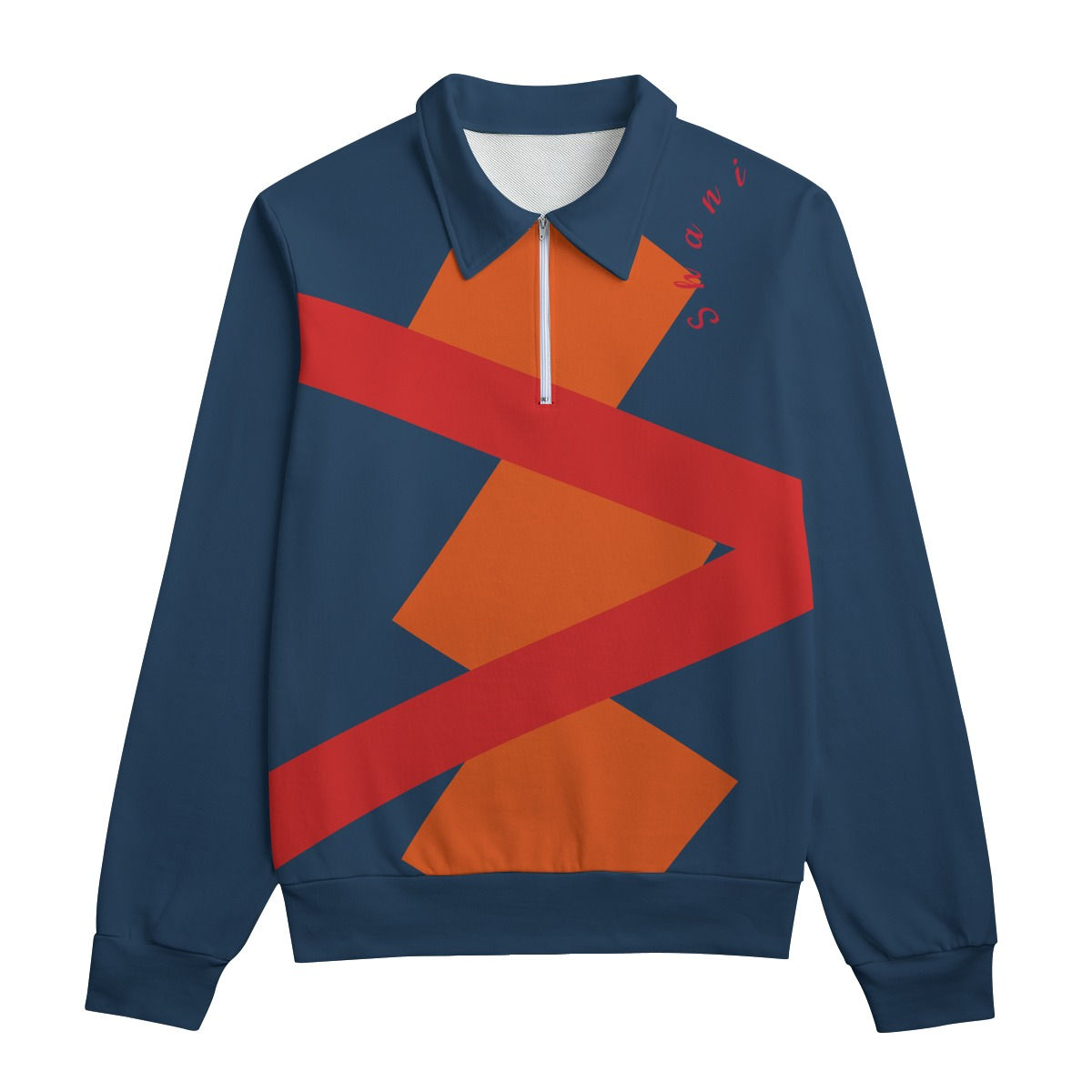 Lapel Cotton Sweatshirt