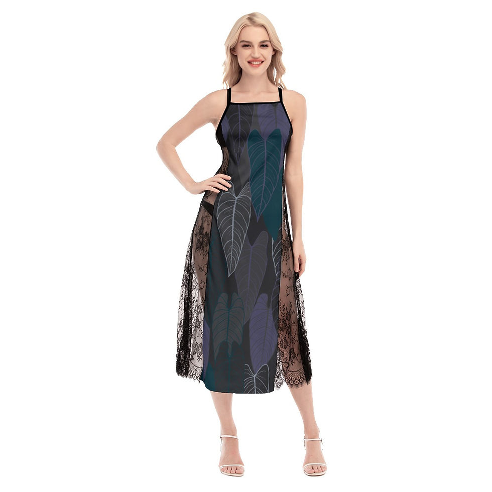 الصورة المصغرة: Women's Lace Cami Cross Back Dress