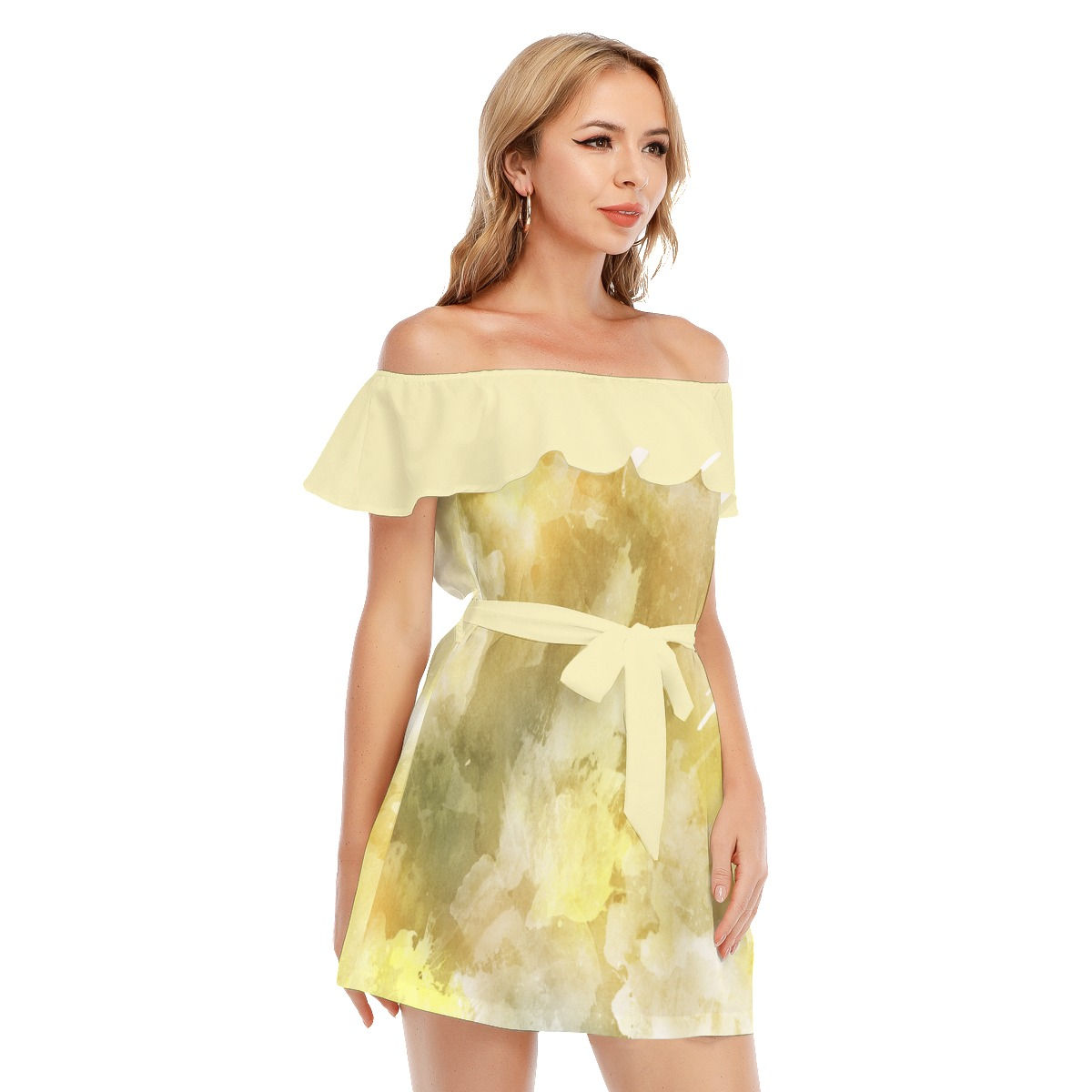 Off-shoulder Dress With Ruffle