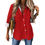 Miniatura: Cropped hem shirt Long Sleeve Blouse