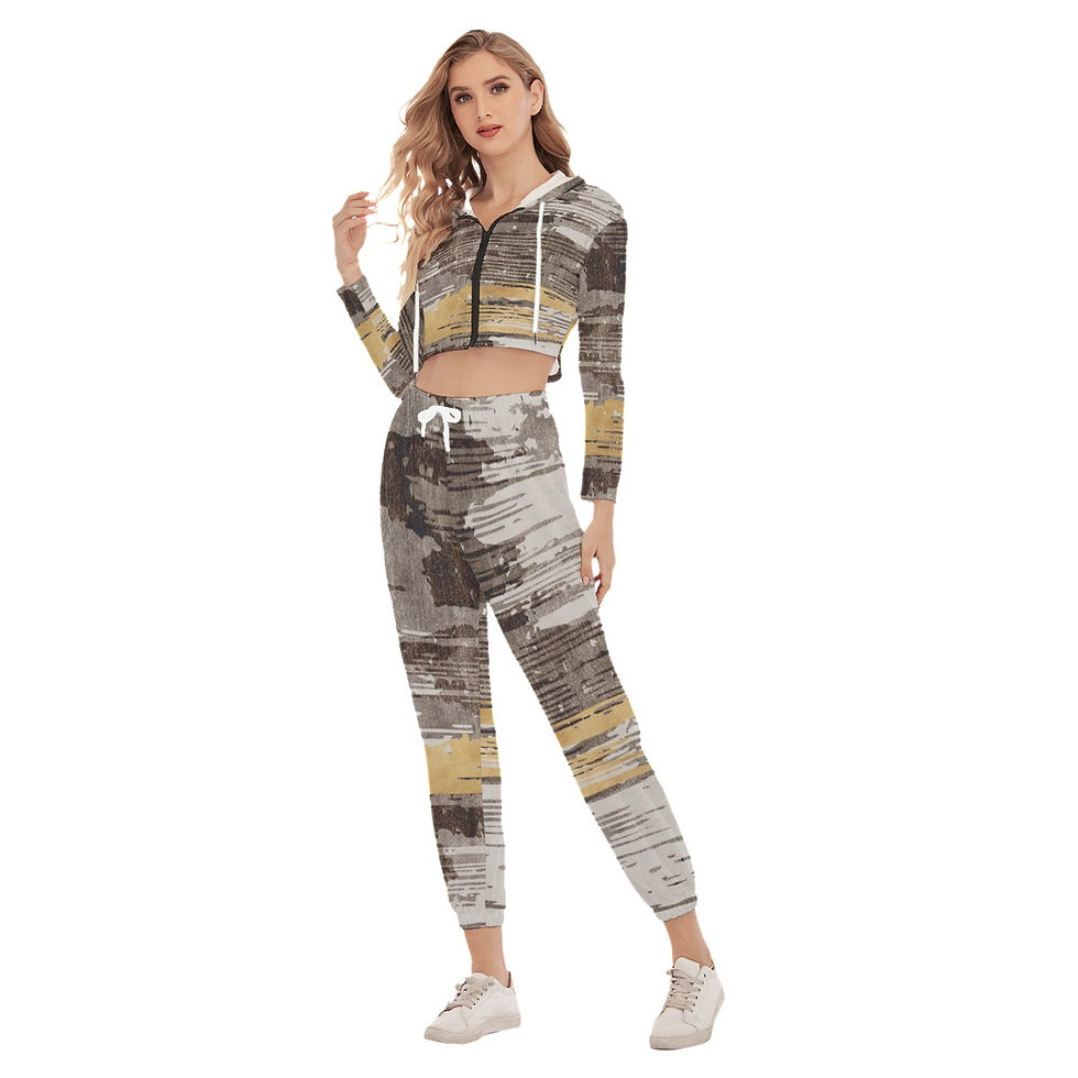 Miniature : Women's Crop Hoodie Sports Set