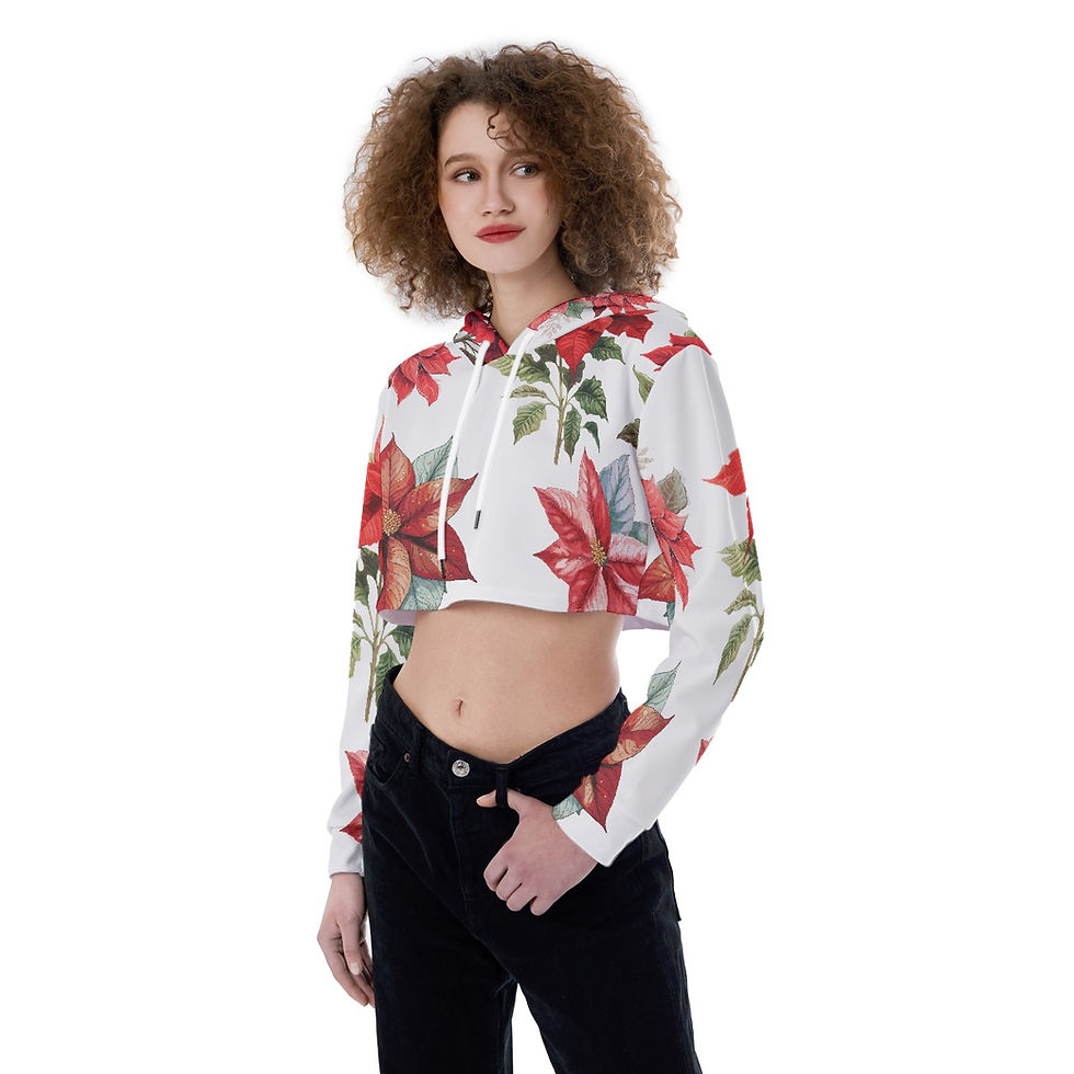 섬네일: Women's Christmas Crop Top Hoodie