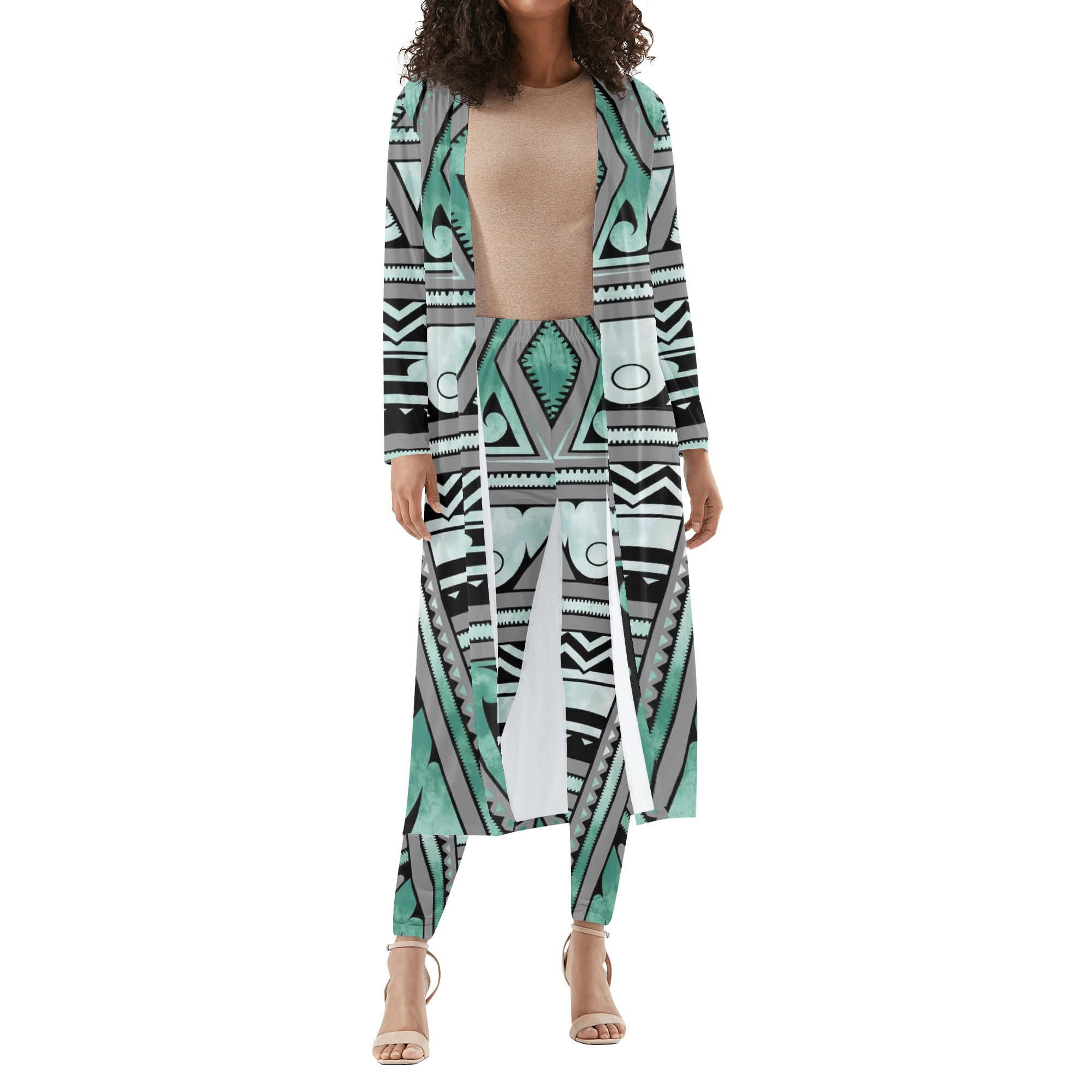 Women's Long Sleeve Cardigan and Leggings 2pcs