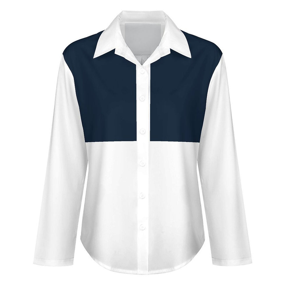 Thumbnail: Cropped hem shirt Long Sleeve Blouse