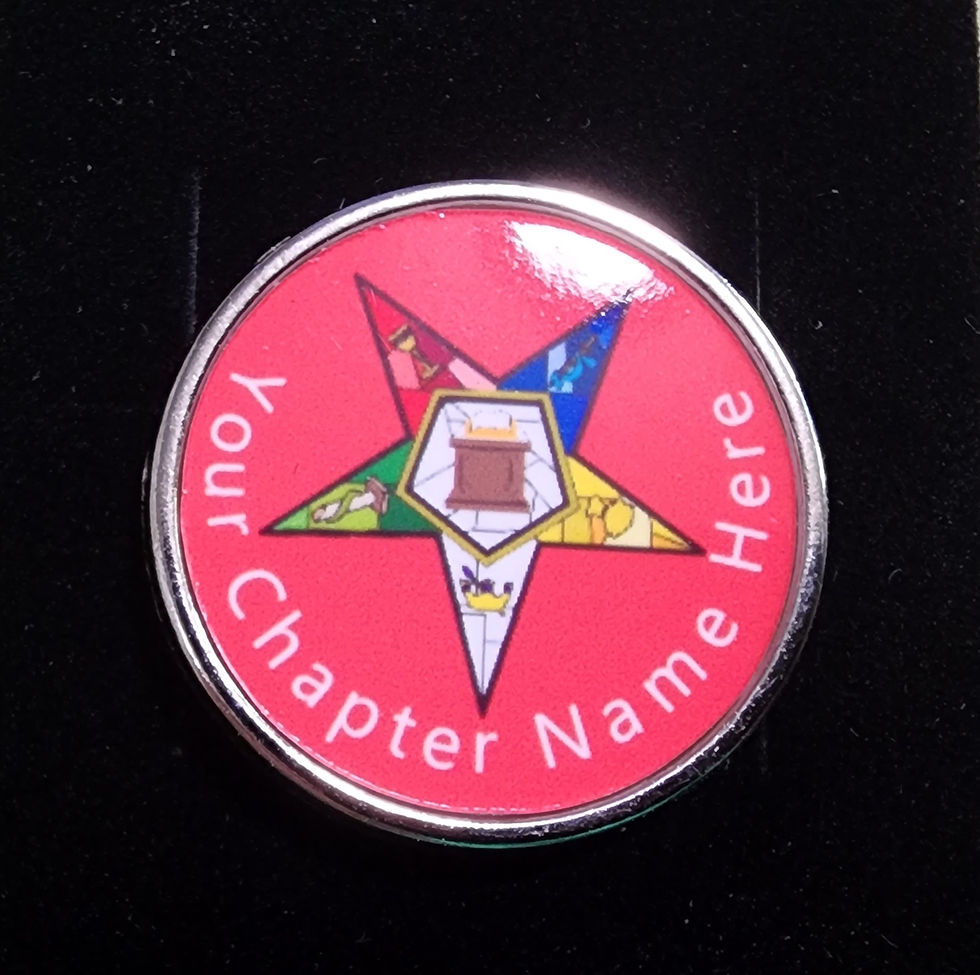 Thumbnail: OES Stained Glass Lapel Pin (Round)