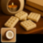 Fondant parfumé Noix de Coco artisanal aux notes exotiques et gourmandes, compatible avec tous les brûleurs pour fondants par