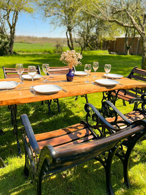 cast iron outdoor chairs and table