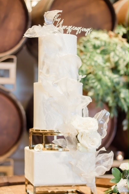 Modern White Wedding Cake