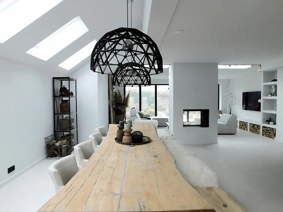 Thumbnail: Binthout koepellamp 60cm naturel en zwart