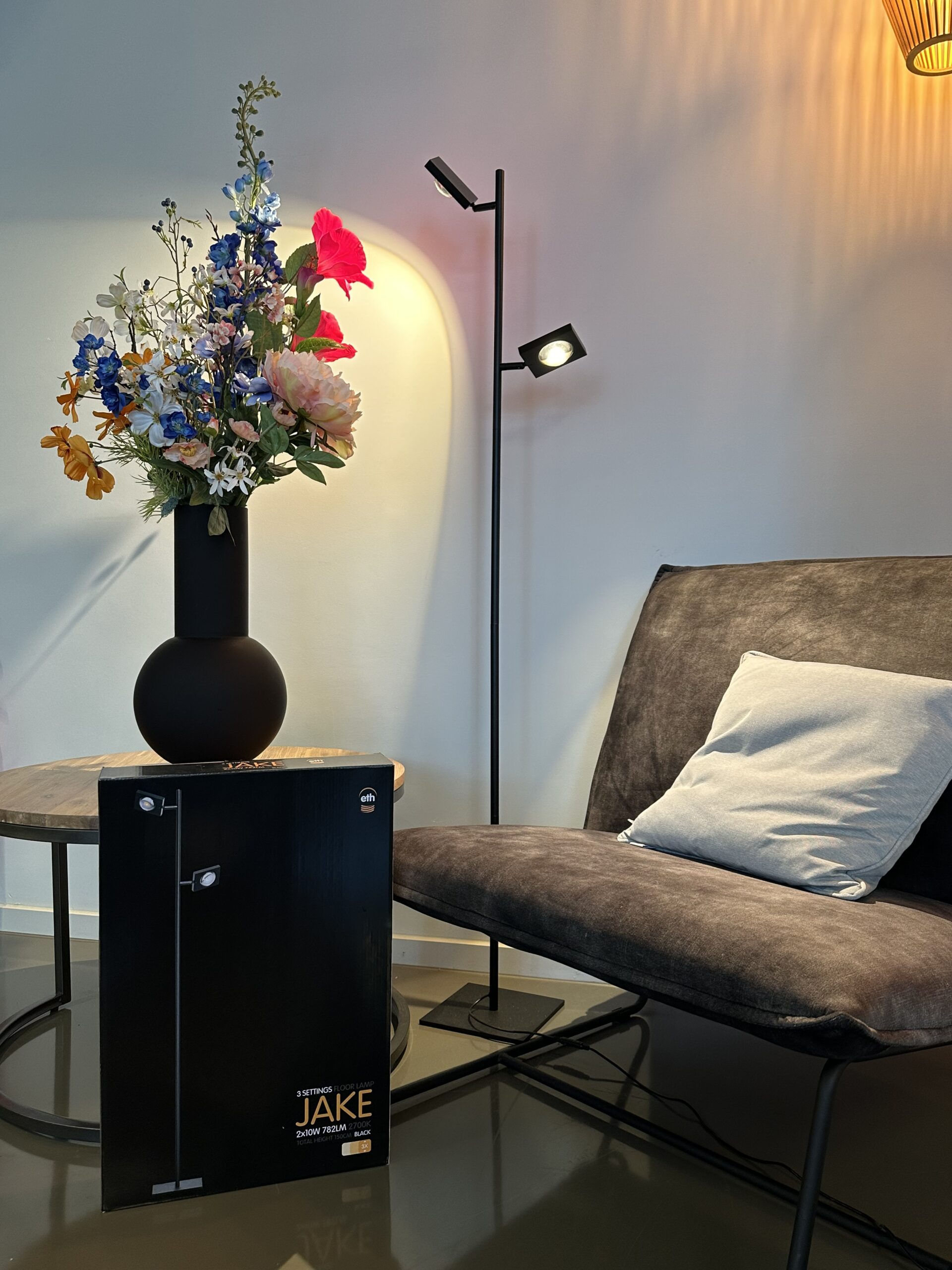 Vloerlamp Jake ETH 2-lichts zwart
