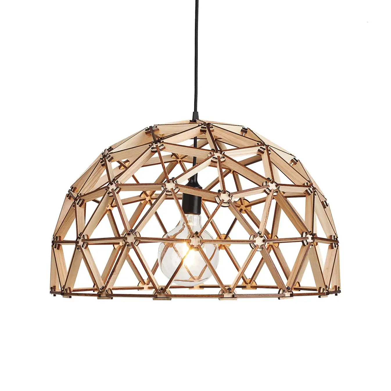 Binthout koepellamp 60cm naturel en zwart
