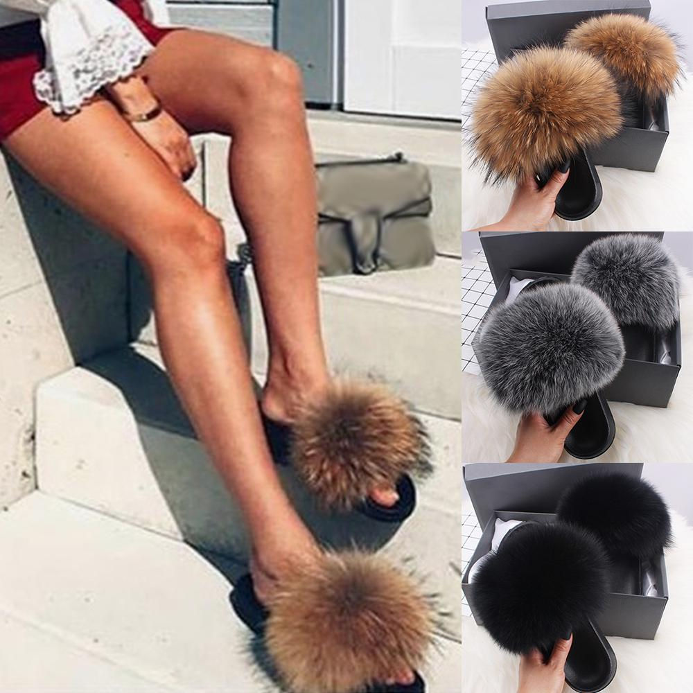 Шлепки с мехом