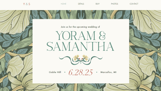 romantic wedding website example