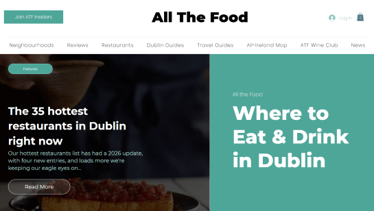 restaurant blog design