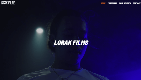 video production agency website with black background