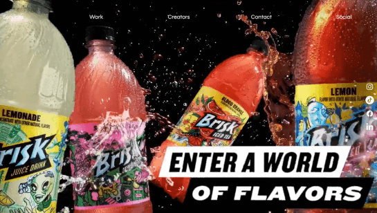 creative website landing page example