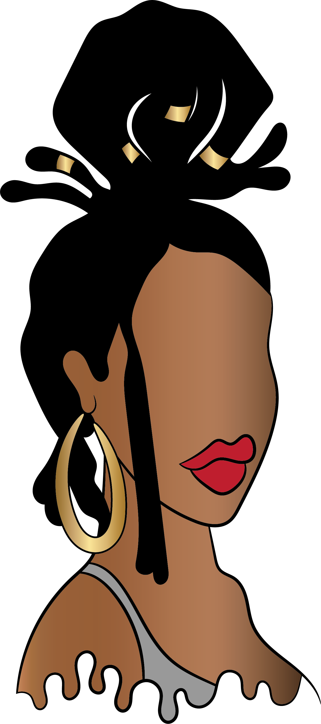 Afro Diva with Hoop Earrings