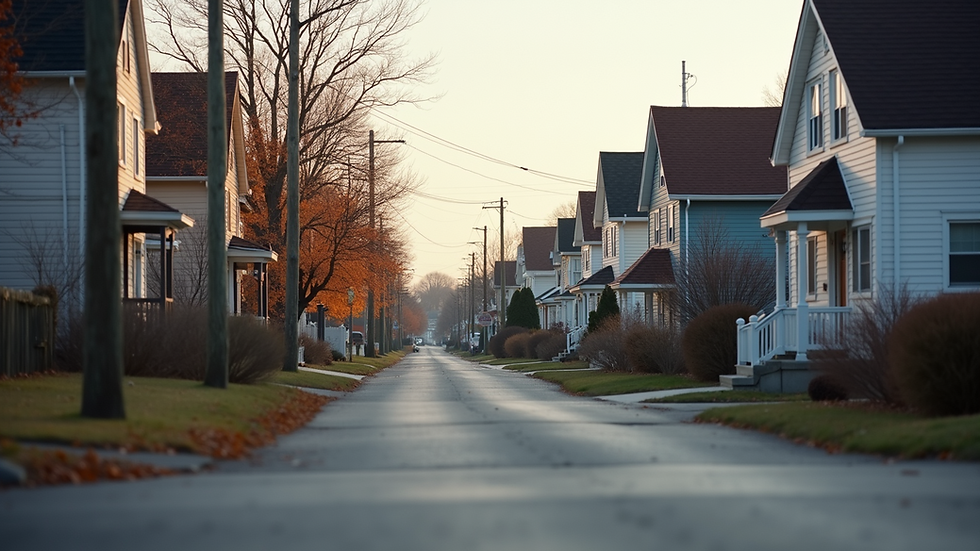 Eye-level view of a charming Quebec neighborhood street with houses