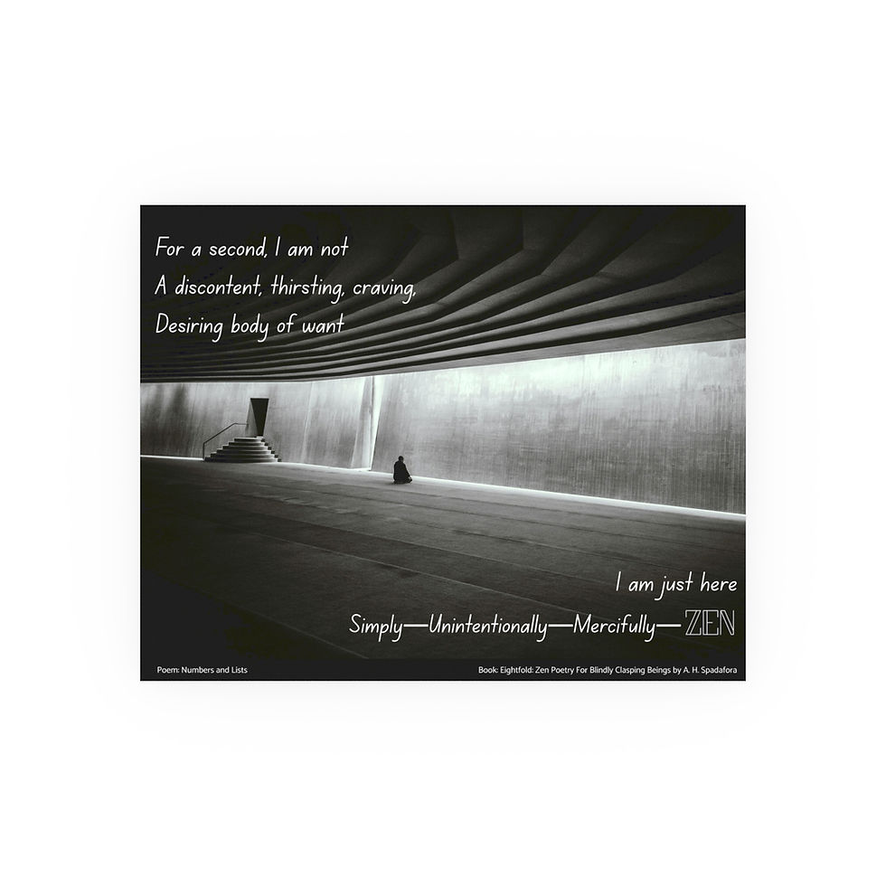 Thumbnail: Numbers and Lists | Dark Zen Wall Art Poster | Eightfold Poetry Collection