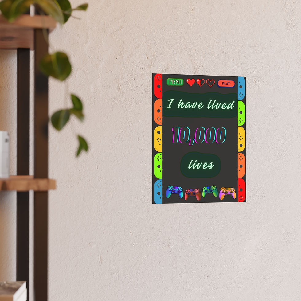 Thumbnail: I Have Lived 10,000 Lives (1) | Zen Chaos | Gamer Wall Art Poster 