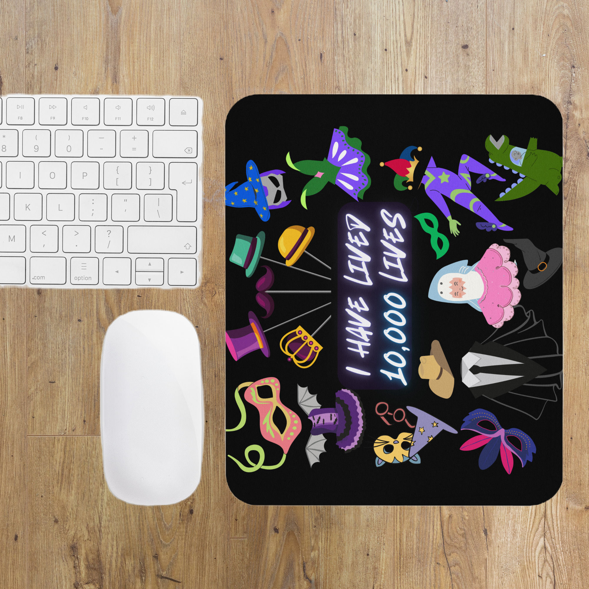 I have lived 10,000 Lives | For Cosplayers, Halloween/Theater Lovers | Mouse pad