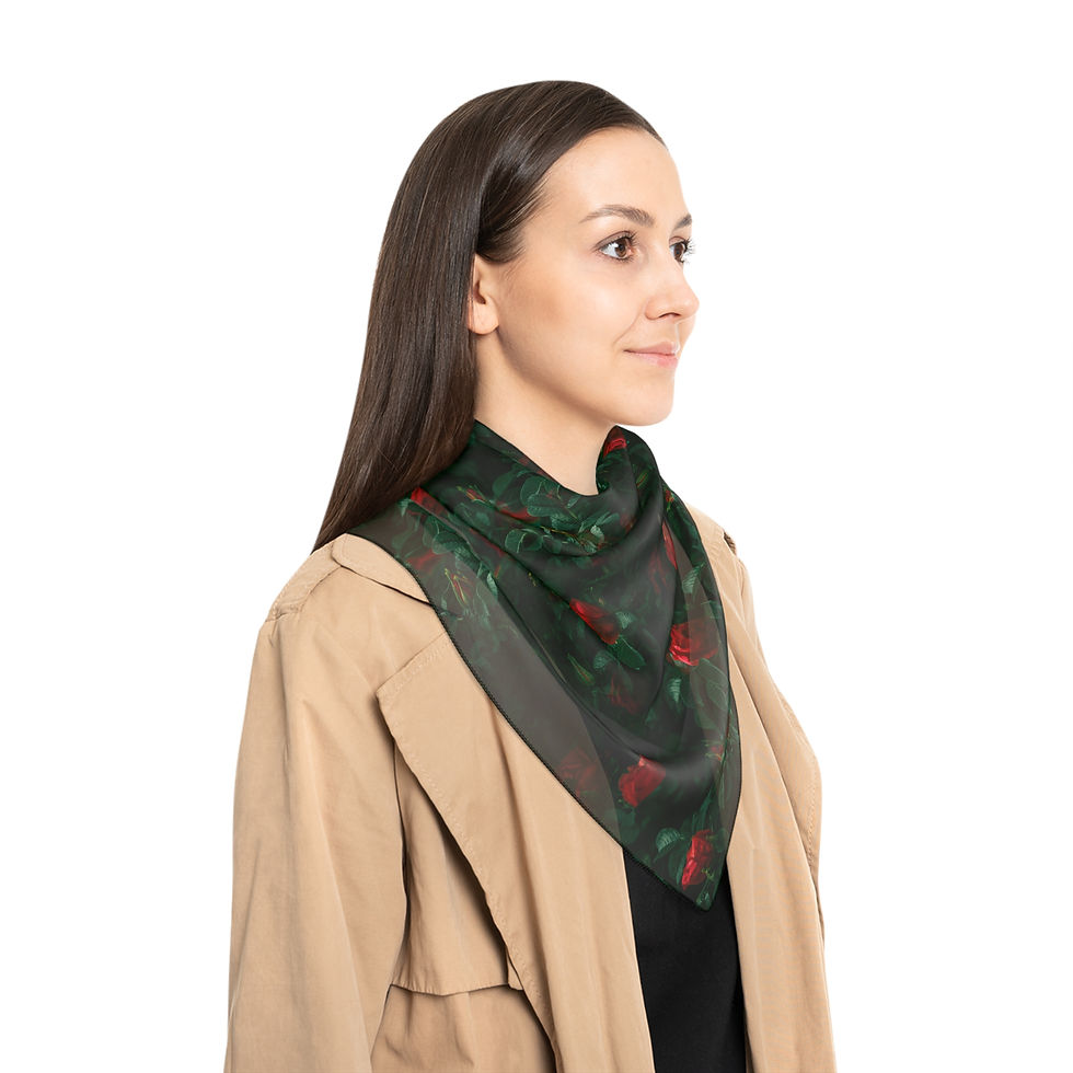 Thumbnail: Elegant Rose | Poly Fashion Scarf | Boho Shawl | 25x25 | 50x50