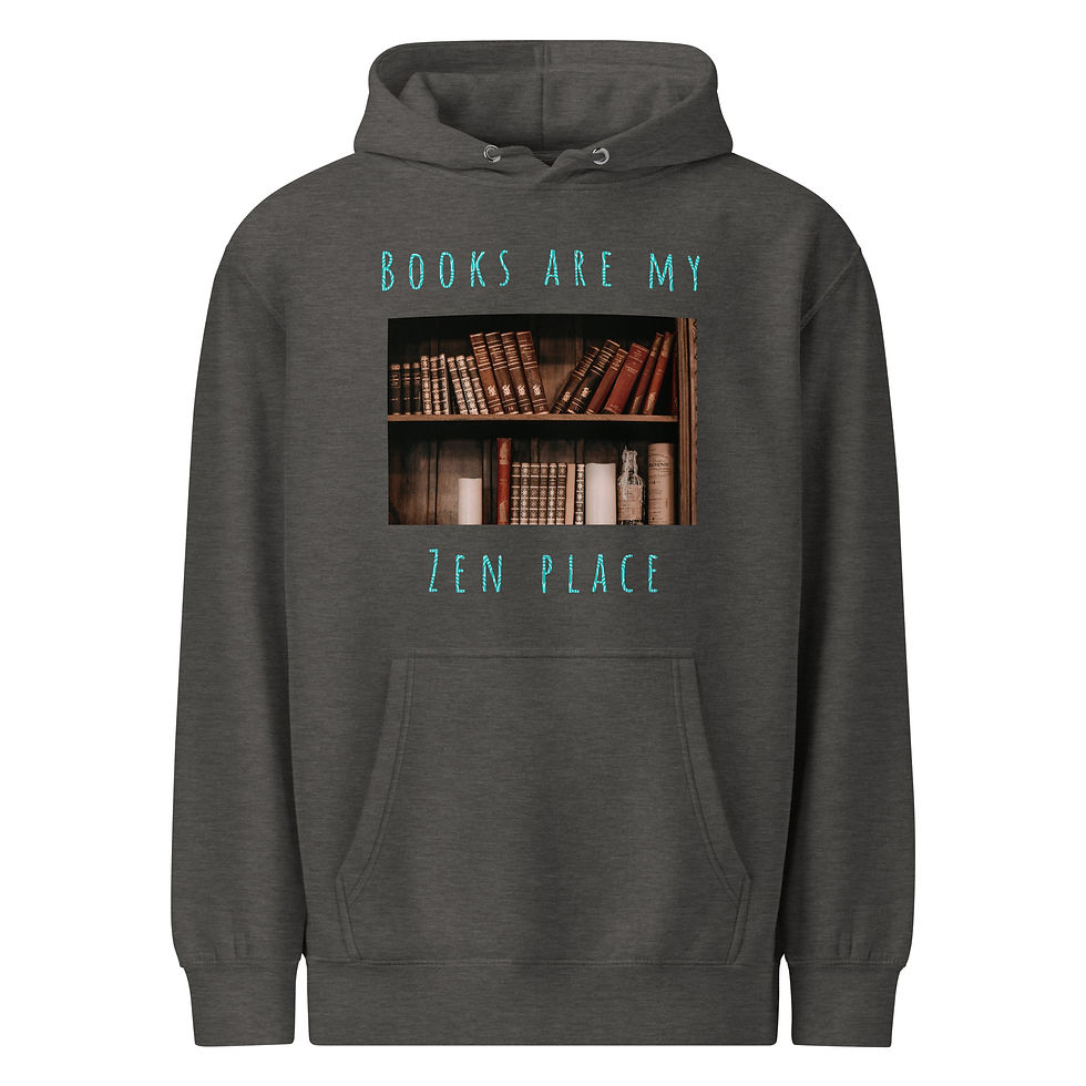 Thumbnail: Books Are My Zen Place | Unisex premium mid-weight hoodie