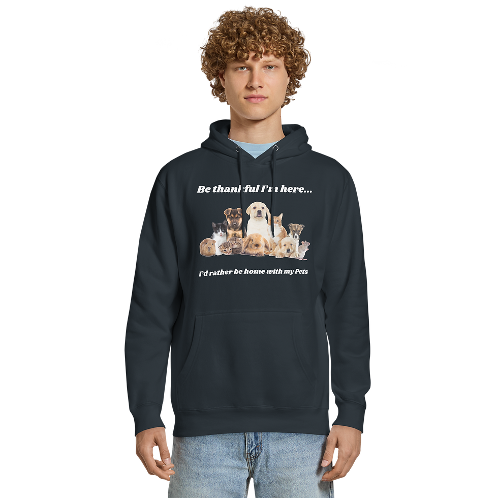 Thumbnail: Be Thankful I'm Here--I'd Rather Be Home With My Pets | Unisex premium hoodie
