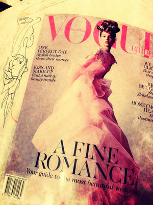 Long-form beauty editorial in this issue of Vogue Weddings
