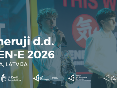 Nastop dijaškega podjetja Eneruji d.d. na evroprskem festivalu podjetništva GEN-E 2026 v Rigi, Latviji