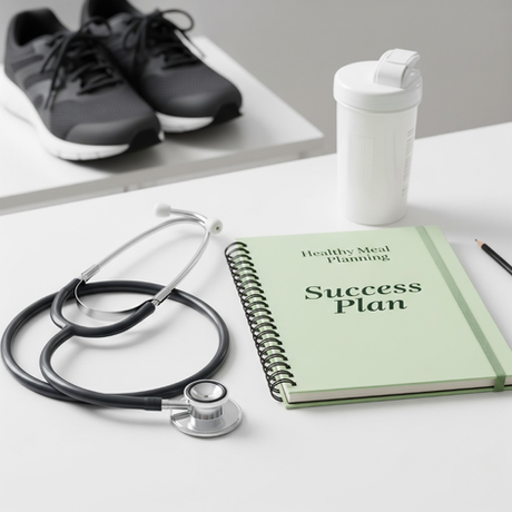 Paciente en consulta multidisciplinaria recibiendo guía de preparación para bypass gástrico y manga gástrica