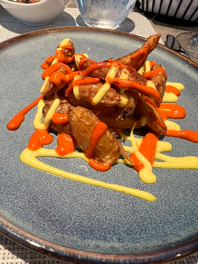 Fingerling potatoes with sauce