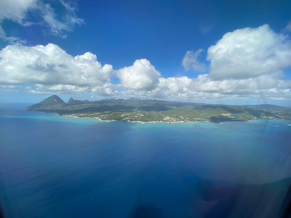St Lucia from a landing plane