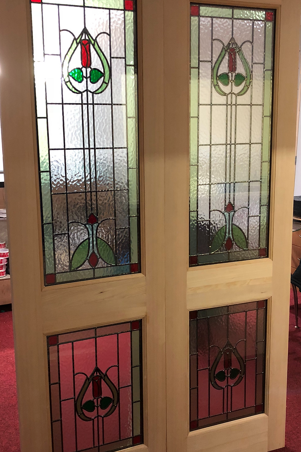 Stained Glass External Double Doors (Hardwood) | geleta-doors